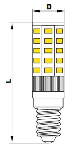Лампа светодиодная IEK CORN 5 Вт, 230 В, цоколь - E14, световой поток - 475 Лм, цветовая температура - 4000 К, цвет свечения - белый, форма - капсульная