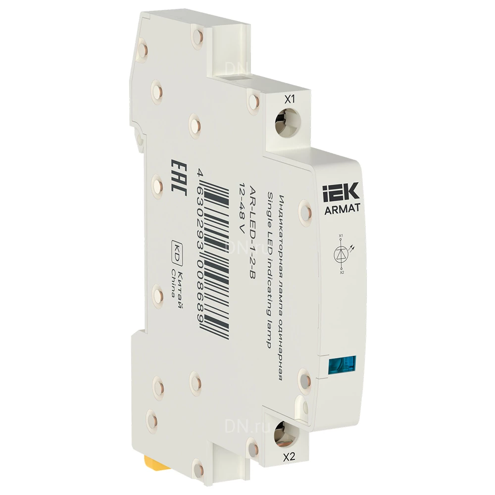 Лампа индикаторная IEK ARMAT одинарная, LED 110-230В AC, IP20, цвет - синий AR-LED-1-1-B