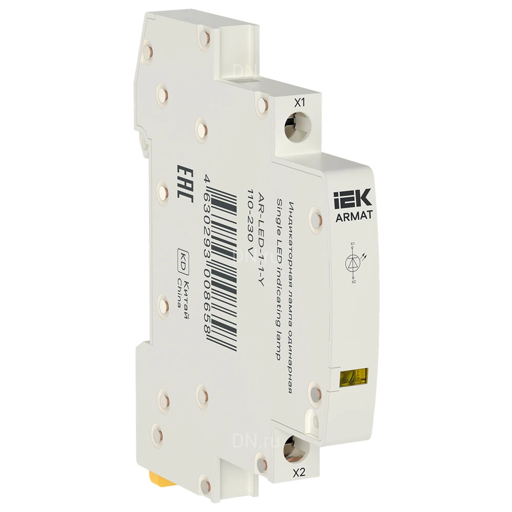 Лампа индикаторная IEK ARMAT одинарная, LED 12-48В AC/DC, IP20, цвет - желтый AR-LED-1-2-Y