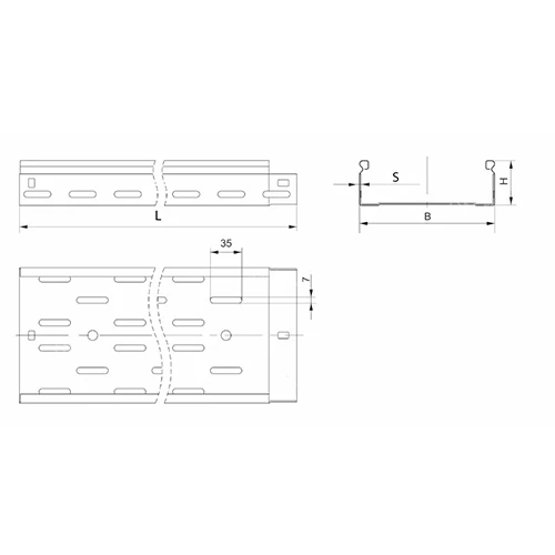 Лоток IEK ESCA 3 ES3-15-050-050-3-045 перфорированный, 50х50мм L=3000мм без боковой перфорации, материал корпуса - оцинкованная сталь толщиной 0.45мм (кратно 18м)