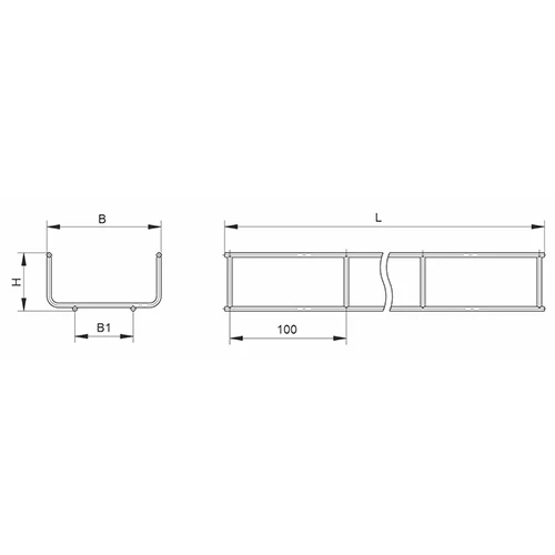 Лоток IEK NESTA NE-30-050-200-3-38 проволочный, 50х200мм L=3000мм, диаметр проволоки 3.8мм, материал корпуса - оцинкованная сталь (кратно 6м)