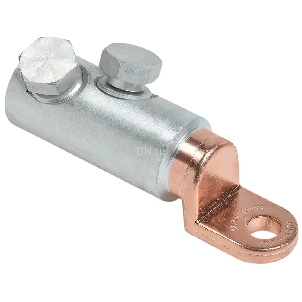 Наконечник медно-алюминиевый механический IEK АММН 240-300 до 1кВ со срывными болтами, сечение - 240-300мм2, напряжение - 1кВ UZA-28-S240-S300-21