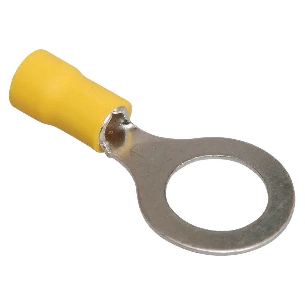Наконечник кольцевой IEK НКИ 5.5-8 сечение проводника 4-6 мм2, отверстие под винт М8, цвет желтый, материал корпуса медь луженая, изолированный, упаковка 20 шт