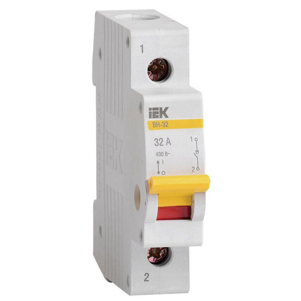 Выключатель нагрузки IEK ВН-32 1P 32 А однополюсный, номинальный ток 32 А