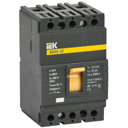 Автоматические выключатели трехполюсные IEK ВА 88-32, сила тока 16-80 A, отключающая способность 25 кА