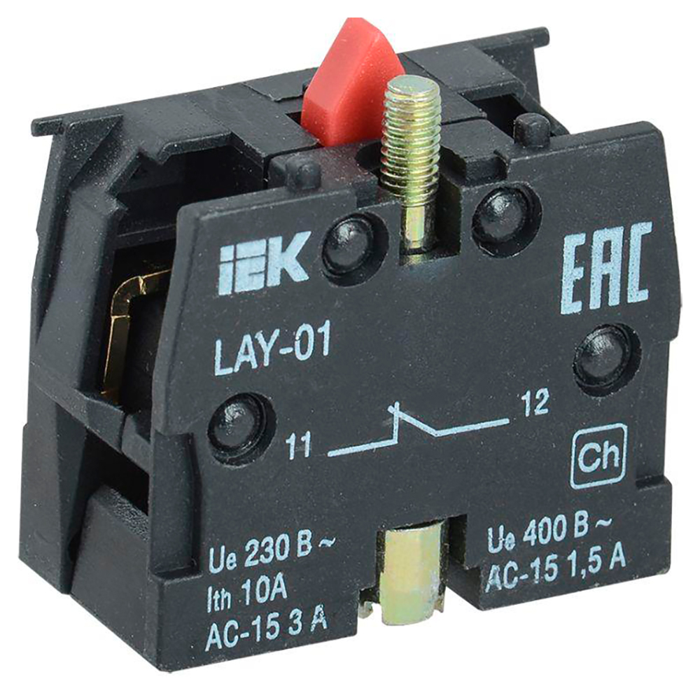 Блок контактный IEK BDK11 для серии LAY5, контакт 1НЗ, 3А, 230В