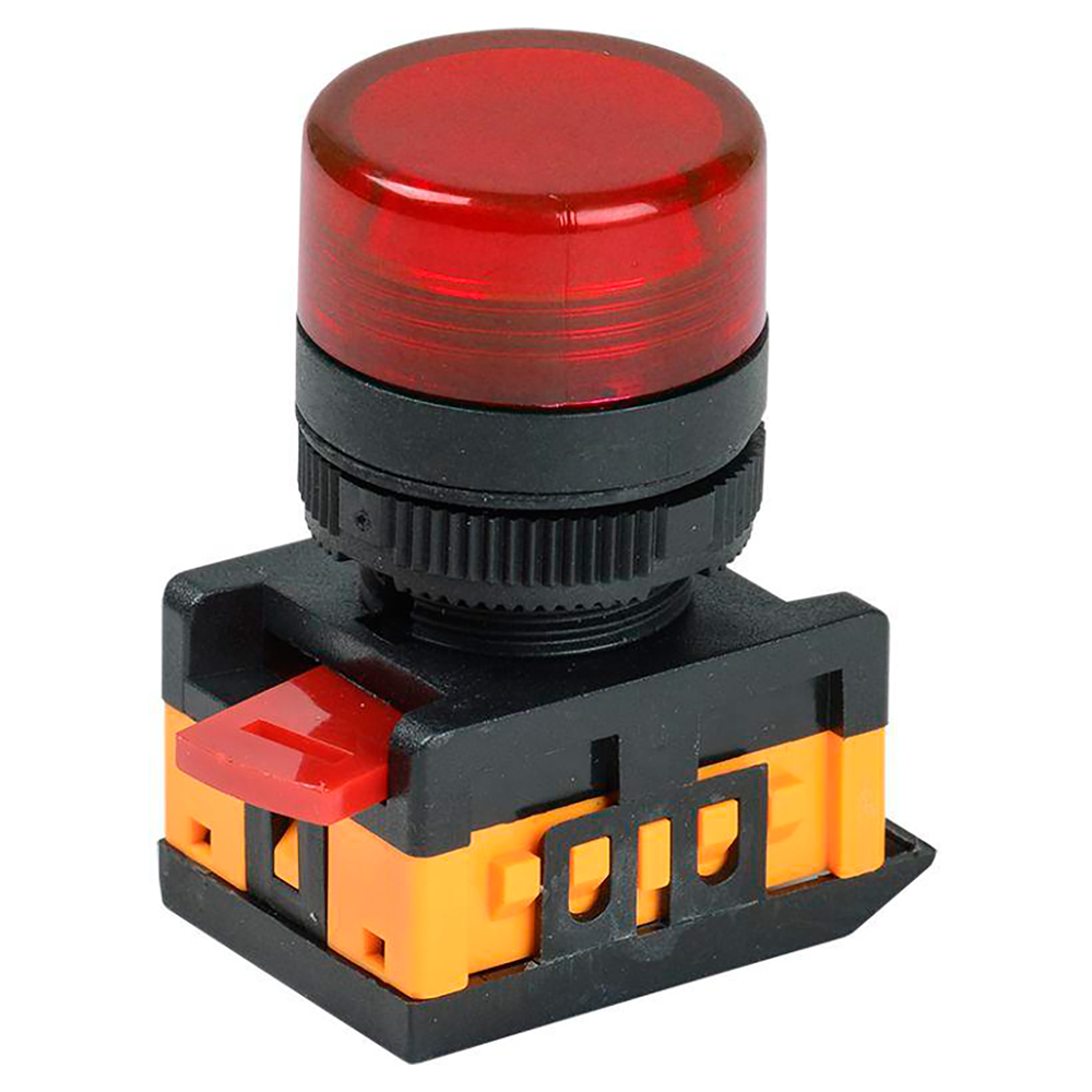 Лампа сигнальная IEK AL-22TE диаметр отверстия – 22 мм, неон 230В, IP40, цвет – красный