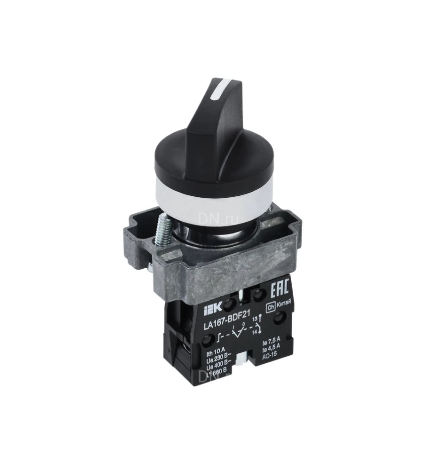 Переключатель IEK LA167-BDF41 1NO 10А, 2-позиционный, 1 полюс, напряжение питания 380B, степень защиты IP65