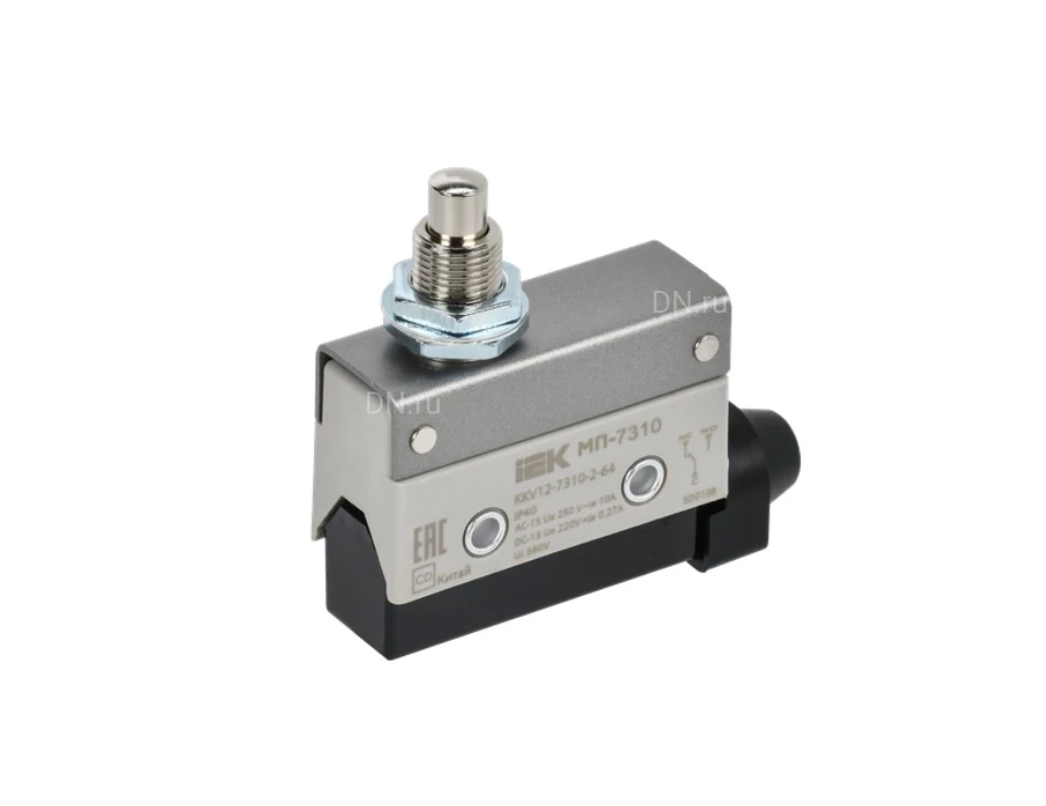 Микропереключатель концевой IEK KKV12-7311-2-64 элемент управления — роликовый эксцентрик, напряжение питания 10А, степень защиты IP40