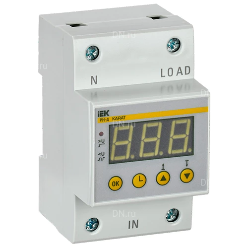 Реле контроля напряжения IEK РН-д, 25-50А, электронный дисплей, IP20