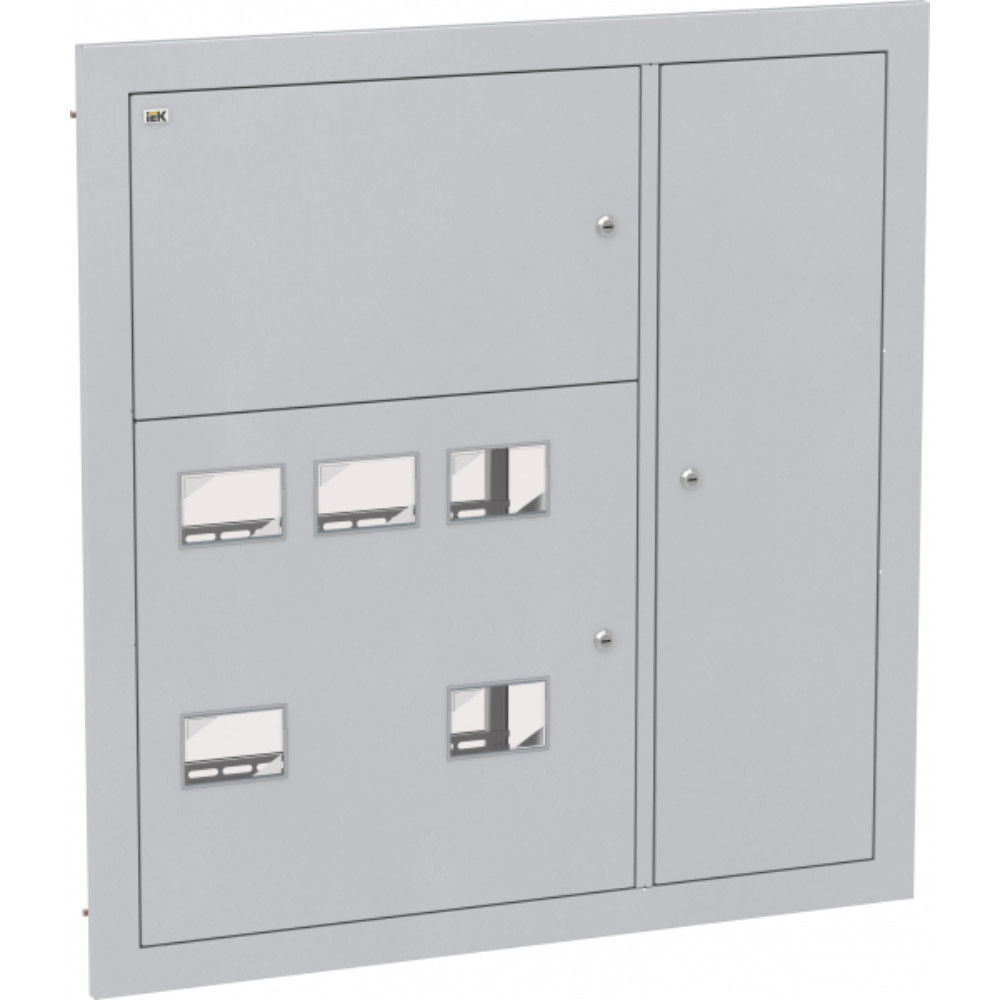 Щит этажный IEK ЩЭ-5-1 встраиваемый, количество электросчетчиков - 5, IP31, корпус - сталь, цвет - серый, слаботочный отсек справа