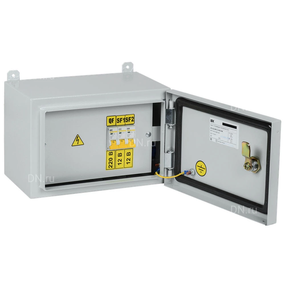 Ящик с понижающим трансформатором IEK ЯТП-0,25 230/12-3, цвет - серый, УХЛ2, IP54