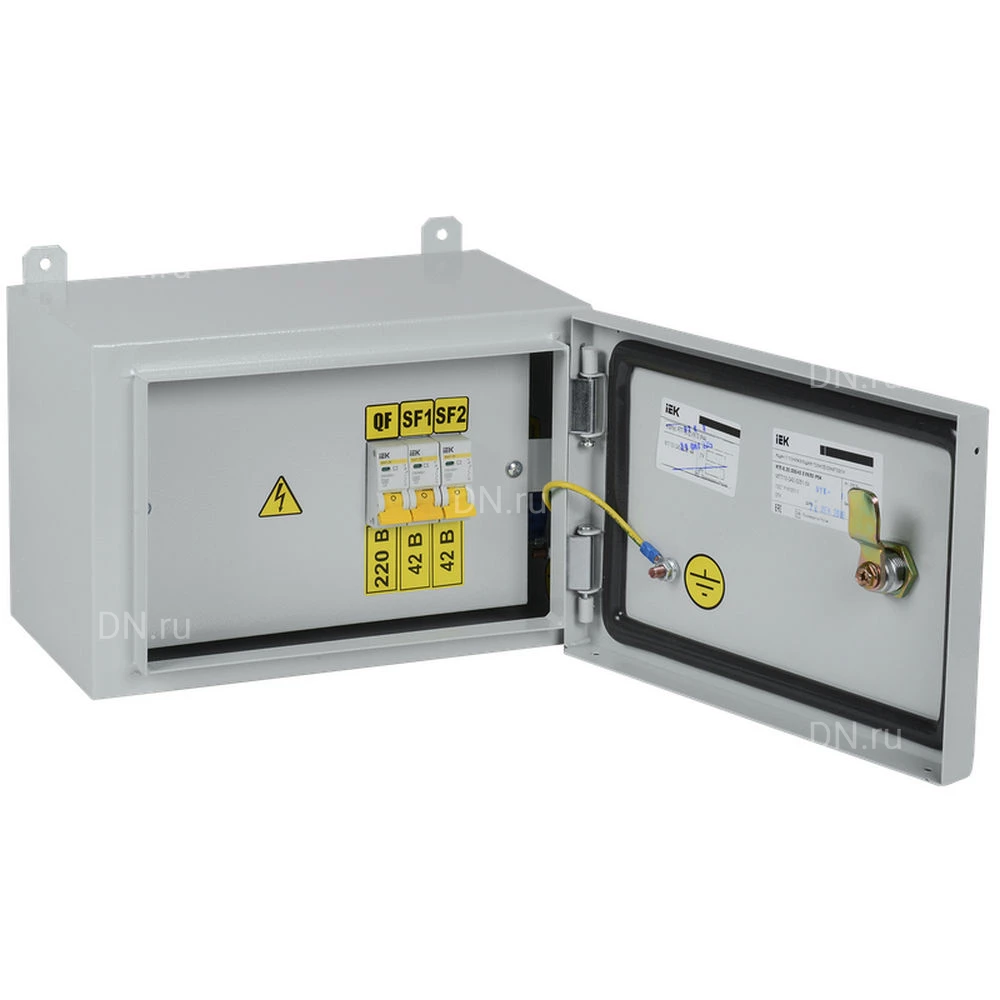 Ящик с понижающим трансформатором IEK ЯТП-0,25 230/42-3, цвет - серый, УХЛ2, IP54