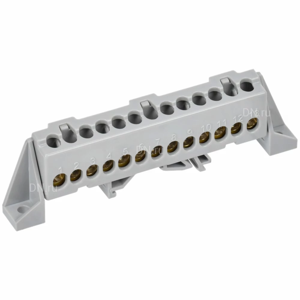 Шина IEK TEKFOR L фаза 6х9-13-Ср, исполнение - в комбинированном DIN-изоляторе Стойка, количество соединений - 13, материал - латунь, цвет - серый, TF-NN10-13-DP-K03
