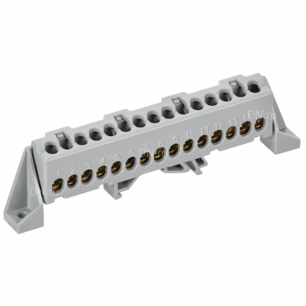Шина IEK TEKFOR L фаза 6х9-15-Ср, исполнение - в комбинированном DIN-изоляторе Стойка, количество соединений - 15, материал - латунь, цвет - серый, TF-NN10-15-DP-K03