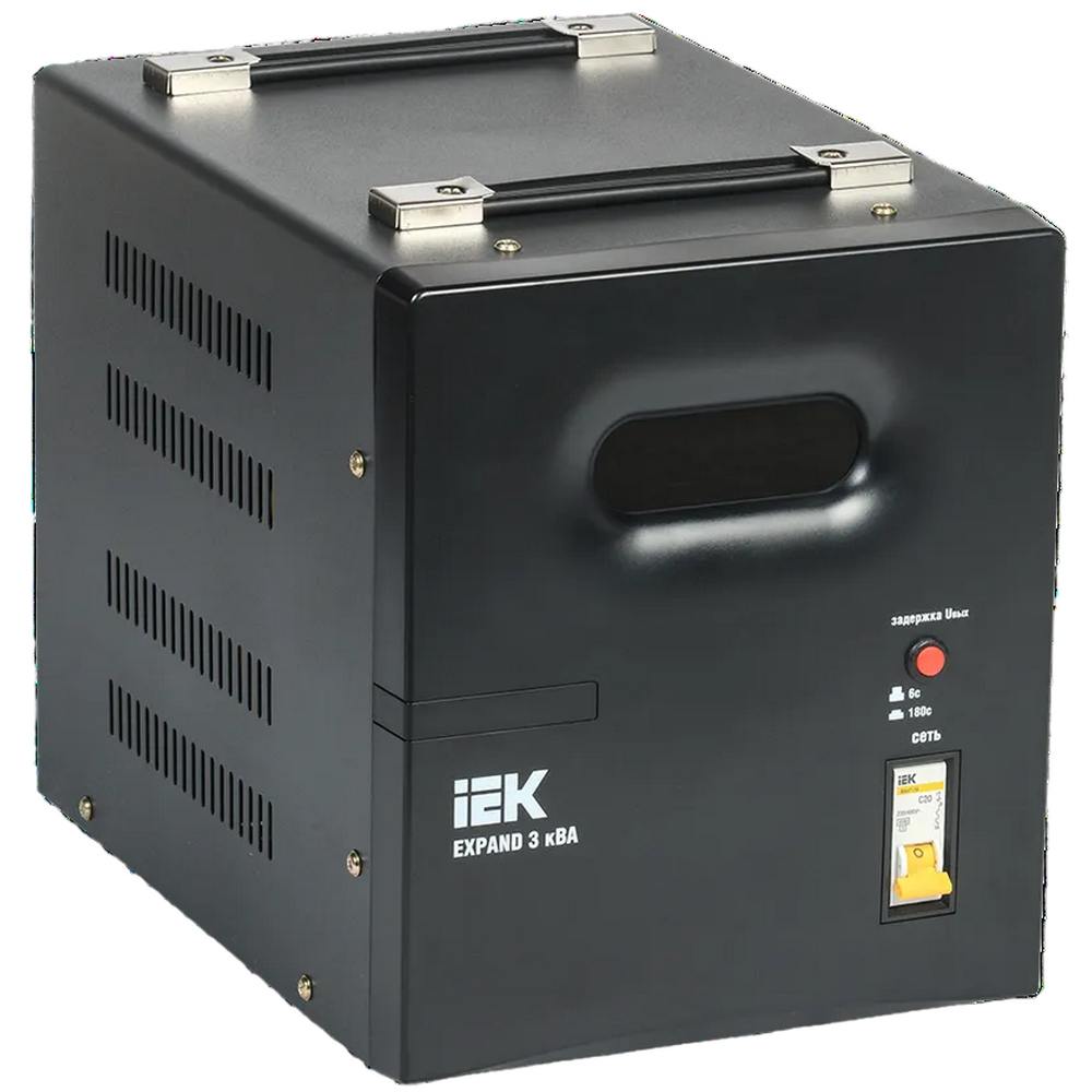 изображение Стабилизатор напряжения IEK EXPAND 3 кВА 100-260В/220В однофазный переносной