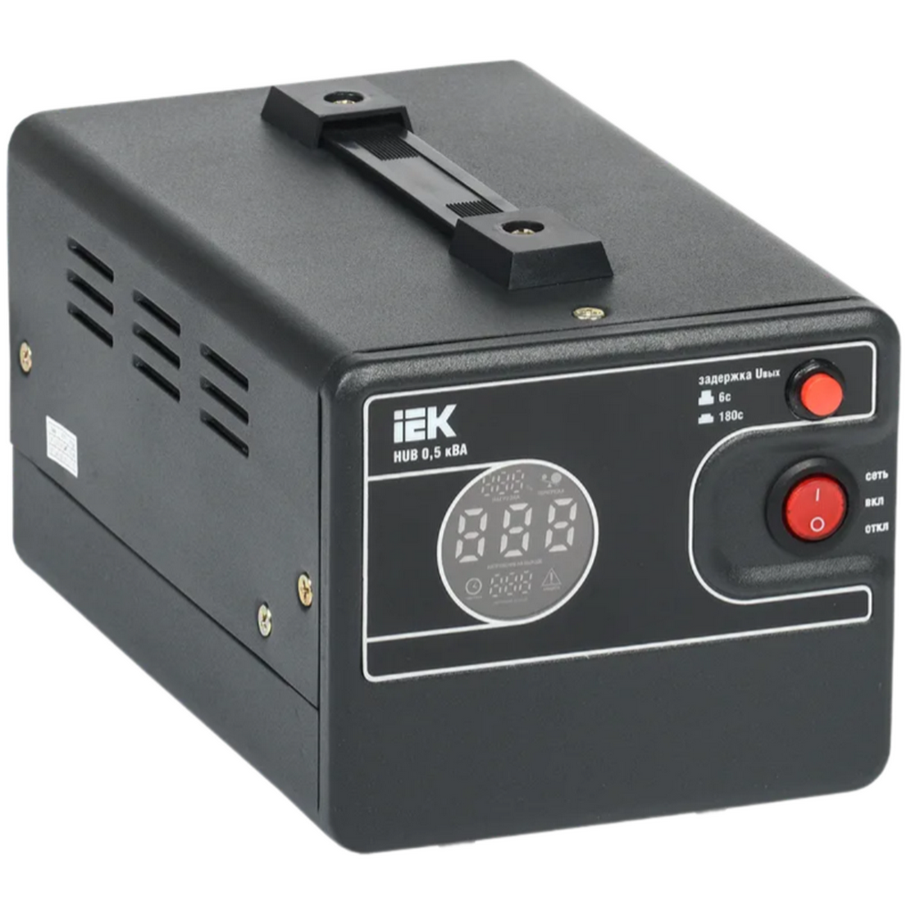Стабилизатор напряжения IEK HUB 0.5 кВА 140-260В/220В однофазный переносной