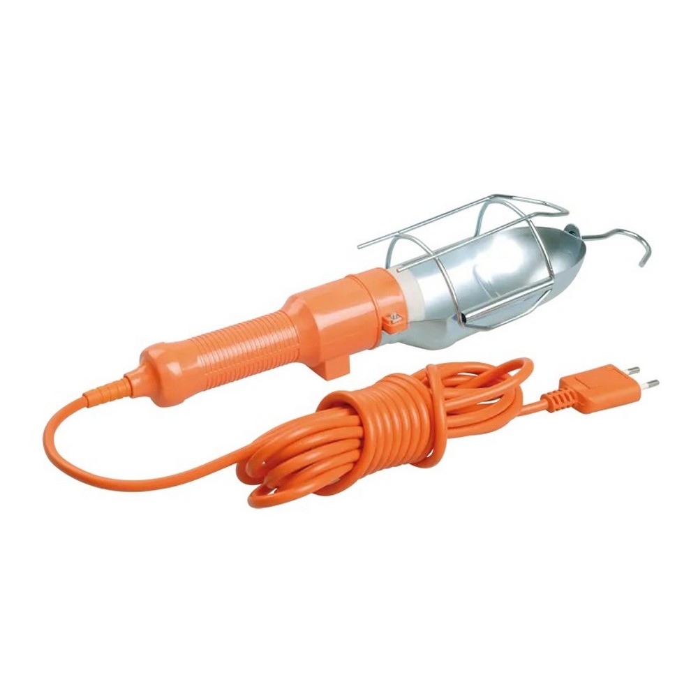 Светильник IEK УП-1Р 60 Вт, цоколь E27 переносной, цветовая температура 4000 К, IP20, 10 м, плоская вилка/выключатель, цвет - оранжевый