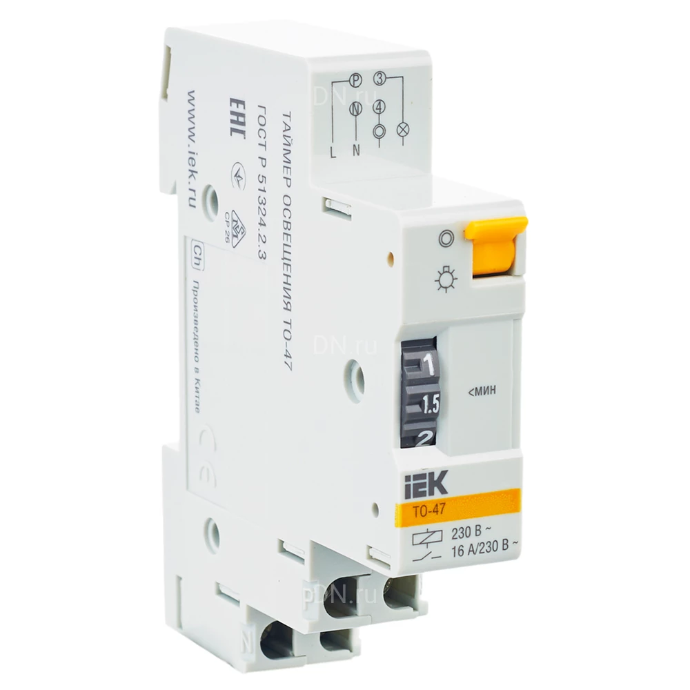 Таймер освещения IEK ТО47 монтаж на DIN-рейку, 16А, 230В, IP20 MTA30-16