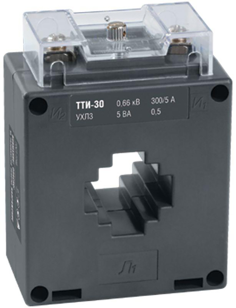 Трансформатор тока IEK ТТИ-30 S 250/5А 5ВА класс точности 0.5S, шинный