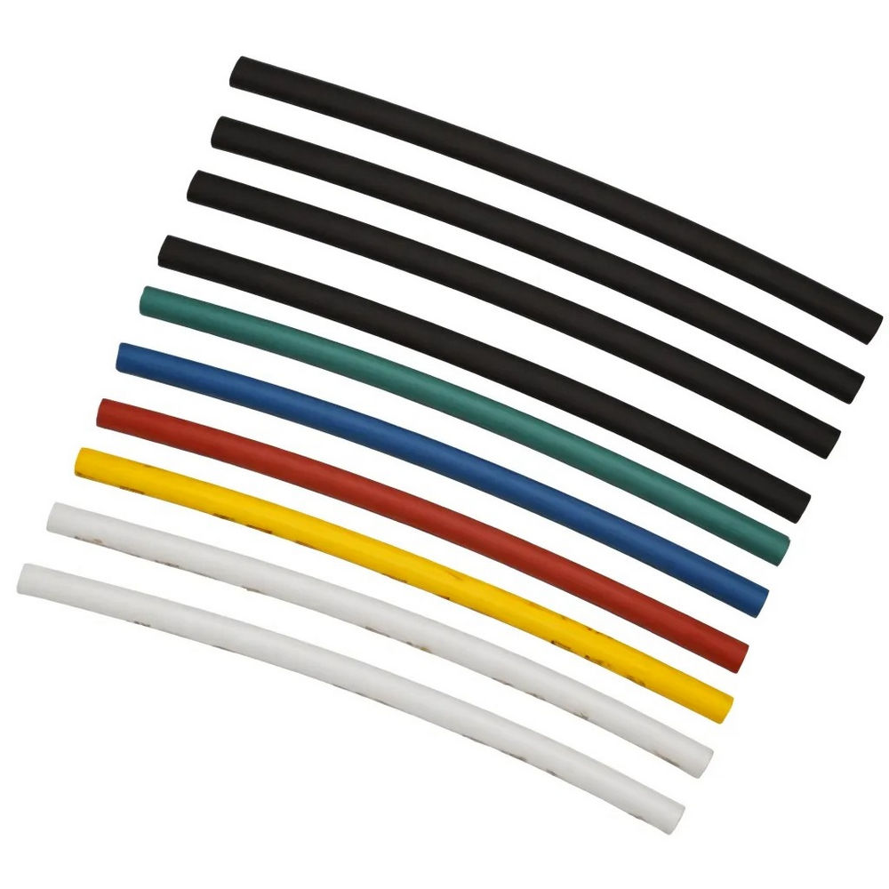 Набор трубок термоусадочных IEK ТТУ нг-LS Дн4/2, тонкостенных длина - 10 см, коэффициент усадки 2:1, 10 шт., цвет - разноцветный