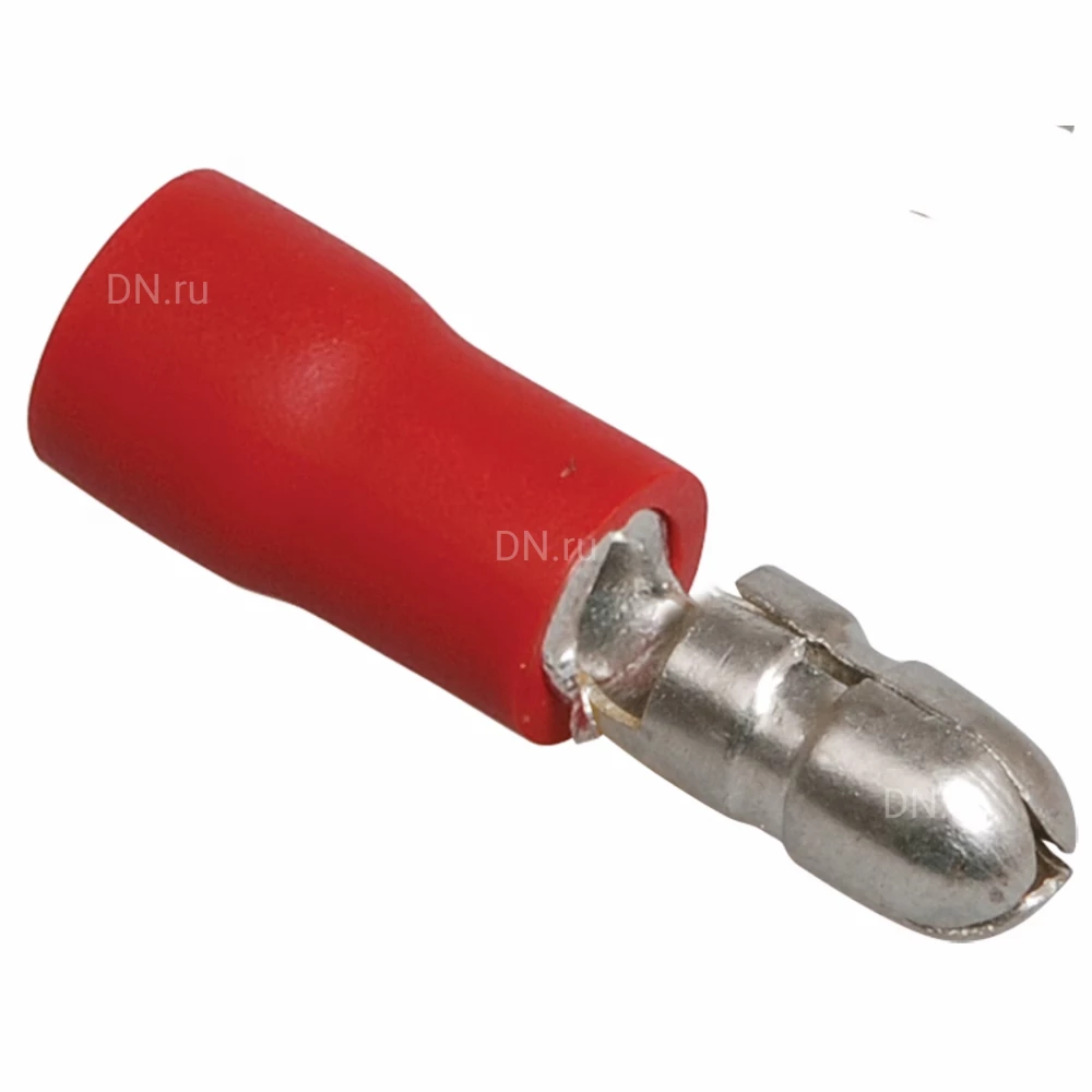 Разъем IEK РшИп 1.25-4 штеккер, сечение - 0.5-1.5мм2, толщина контактной части - 0.4мм, материал изоляции - ПВХ, цвет - красный, упаковка - 20шт, URP20-4-D15-D17-4