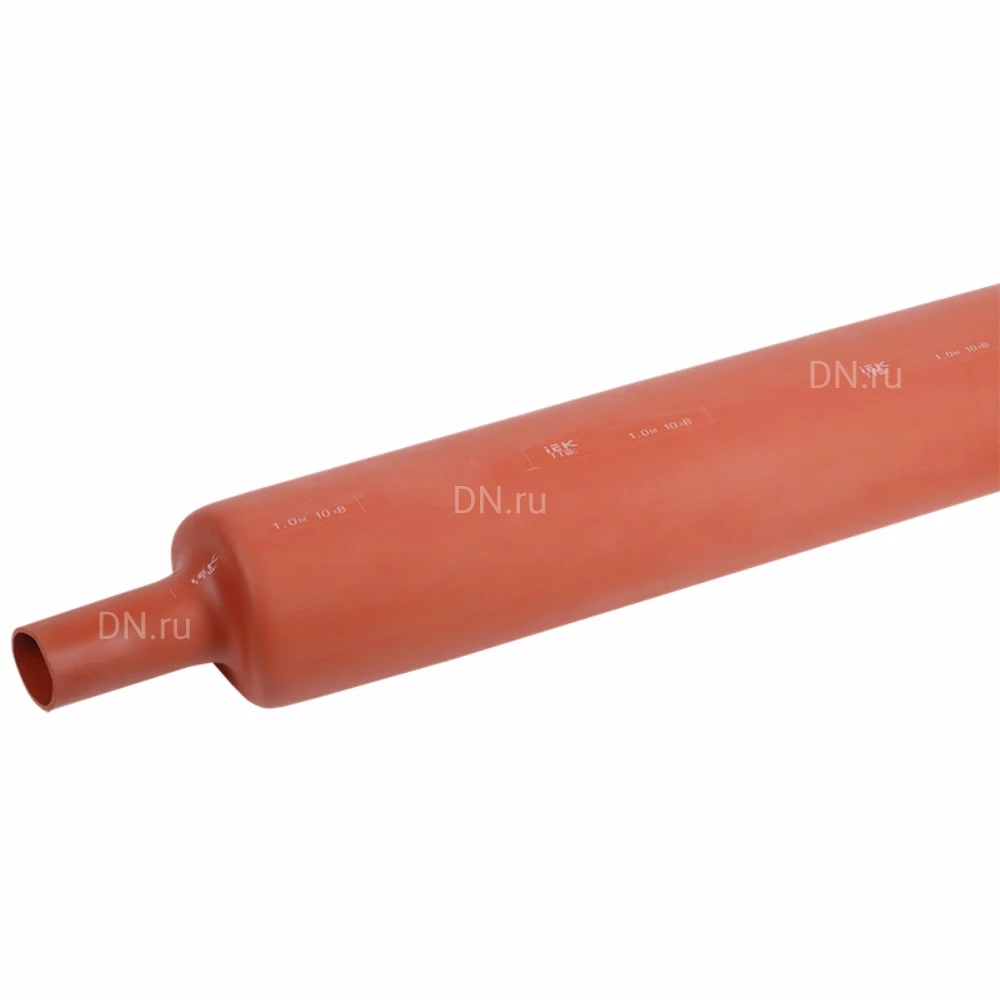 Трубка термоусадочная IEK ТТШс Дн25/10 среднестенная, диаметр до усадки - 25мм, диаметр после усадки - 10мм, коэффициент усадки - 2.5:1, материал - полиэтилен, цвет - красный, 10кВ, 15м UMB-T10-25-10-25-1-K04 
