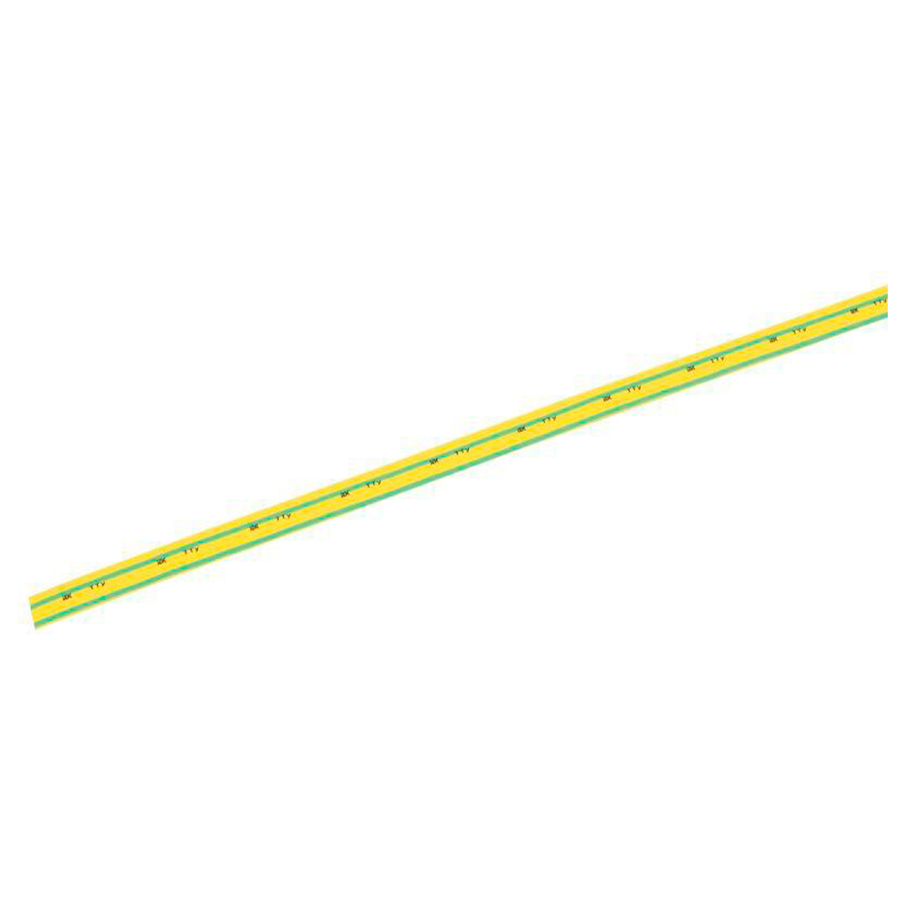 Трубка термоусадочная IEK ТТУ нг-LS Дн8/4 L=1 м тонкостенная, диаметр до усадки 8 мм, диаметр после усадки 4 мм, материал - полиэтилен, коэффициент усадки - 2:1, цвет - желто-зеленый