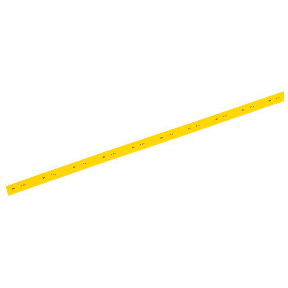 Трубка термоусадочная IEK ТТУ нг-LS Дн4/2 L=1 м тонкостенная, диаметр до усадки 4 мм, диаметр после усадки 2 мм, материал - полиэтилен, коэффициент усадки - 2:1, цвет - желтый