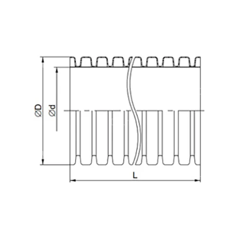 Трубы гофрированные IEK Elasta 125-200мм двустенные тяжелые, материал - ПНД, длина 6 м