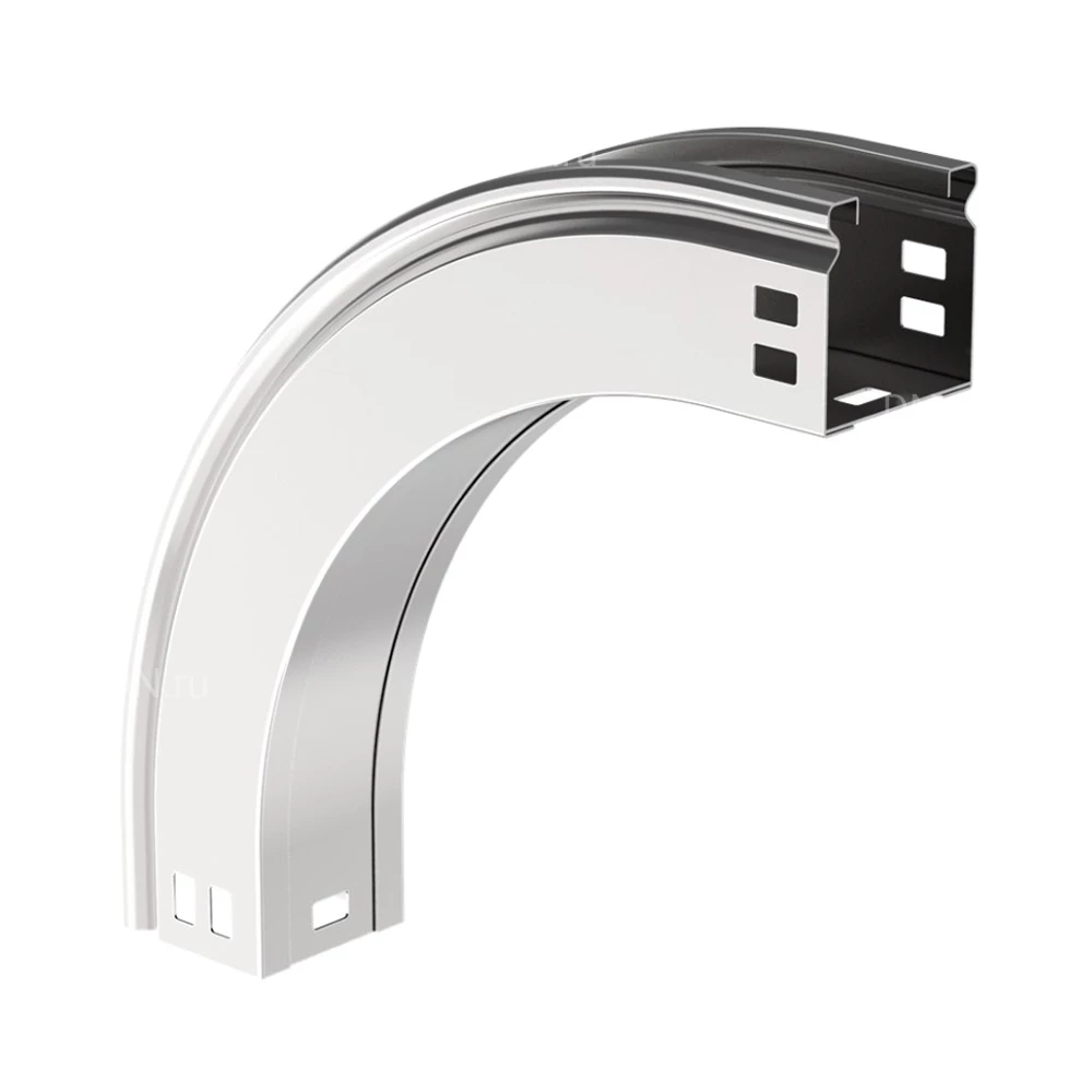 Поворот вертикальный внешний плавный IEK ESCA CPV41 90гр 50х50 для кабельного лотка, тип В20, корпус - сталь, цвет - светло-серый CPV41-0-90-050-050