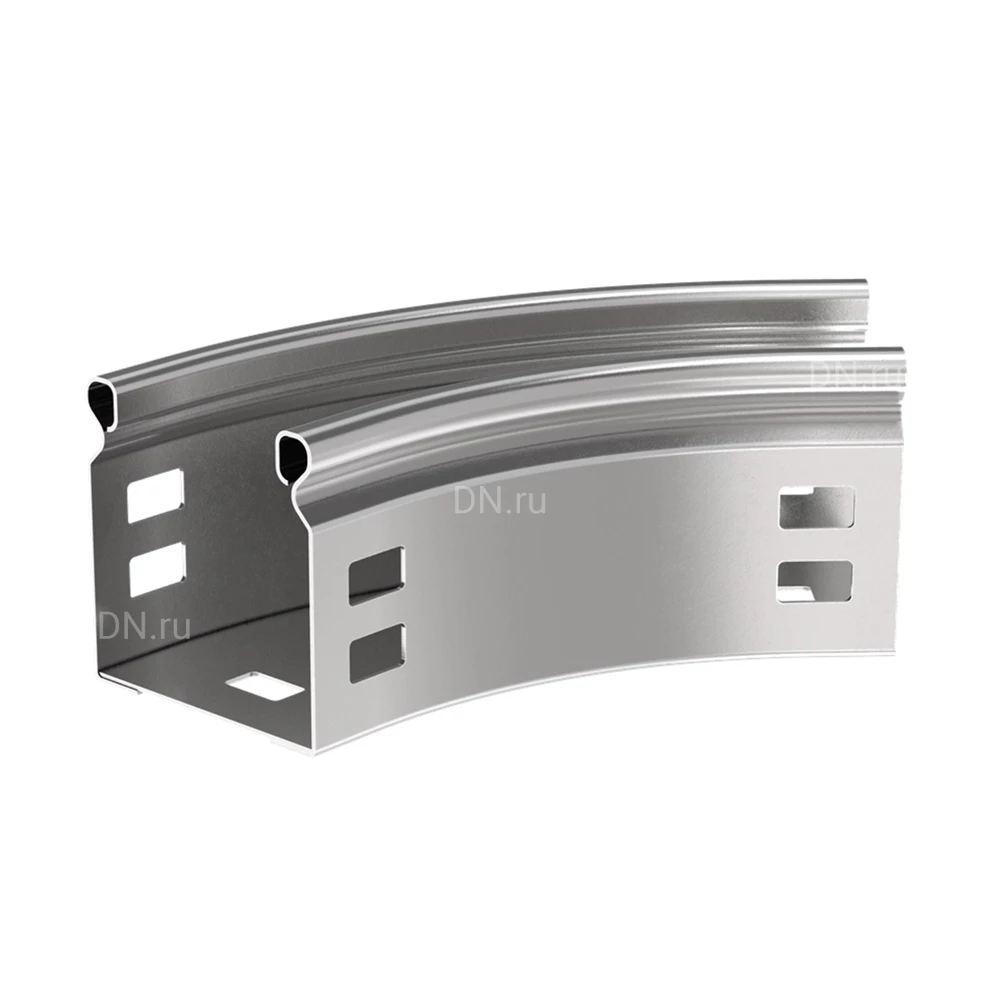 Поворот горизонтальный плавный IEK ESCA CPG01 45гр 50х100 для кабельного лотка, тип Г01, корпус - сталь, цвет - светло-серый CPG01-0-45-050-100