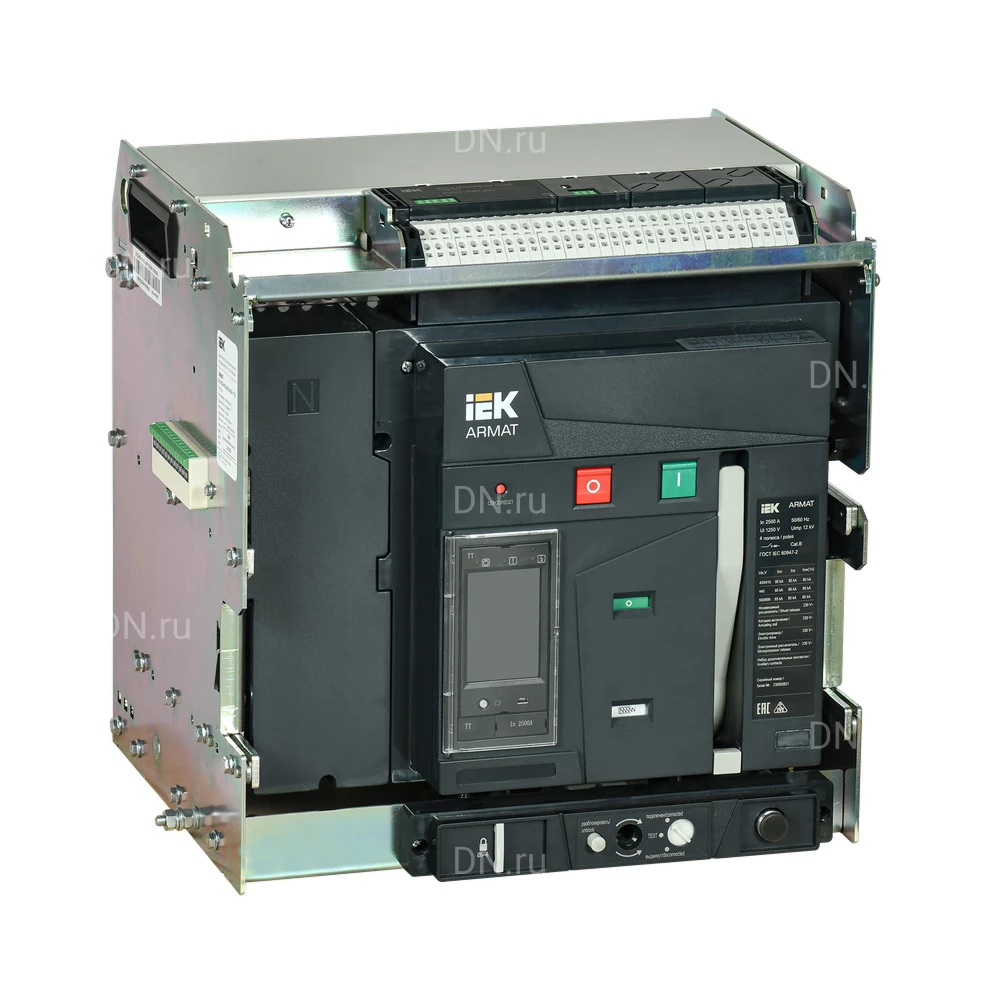Автоматический выключатель воздушный четырехполюсный IEK ARMAT AR-A3S 2500А 85кА сила тока 2500А, отключающая способность 85кА, расцепитель TT AR-ACB-4VD-085-2500A-TTCF
