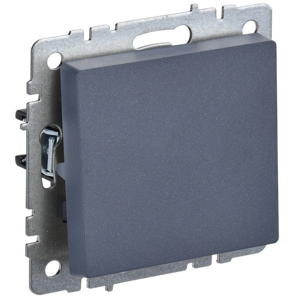 Выключатель одноклавишный IEK Brite ВС10-1-6-БрМ проходной скрытой установки, номинальный ток - 10 А, степень защиты IP20, цвет - маренго