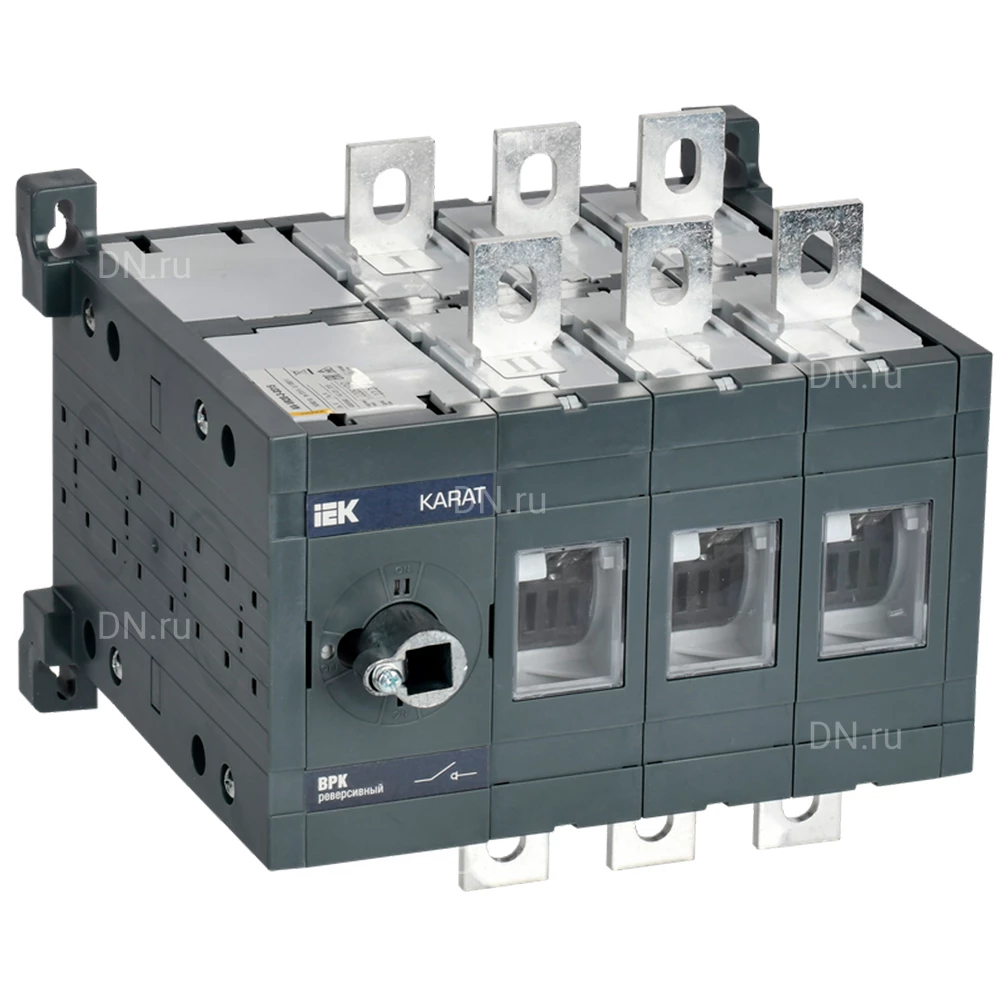 Выключатель-разъединитель IEK KARAT ВРК 3P, рабочий ток 315А, реверсивное исполнение, без рукоятки управления KA-VR20-3-0315