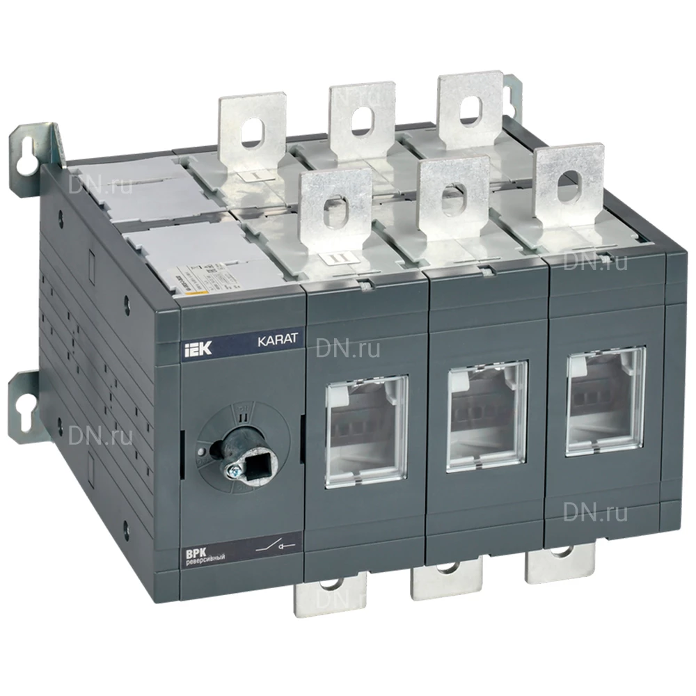 Выключатель-разъединитель IEK KARAT ВРК 3P, рабочий ток 630А, реверсивное исполнение, без рукоятки управления KA-VR20-3-0630