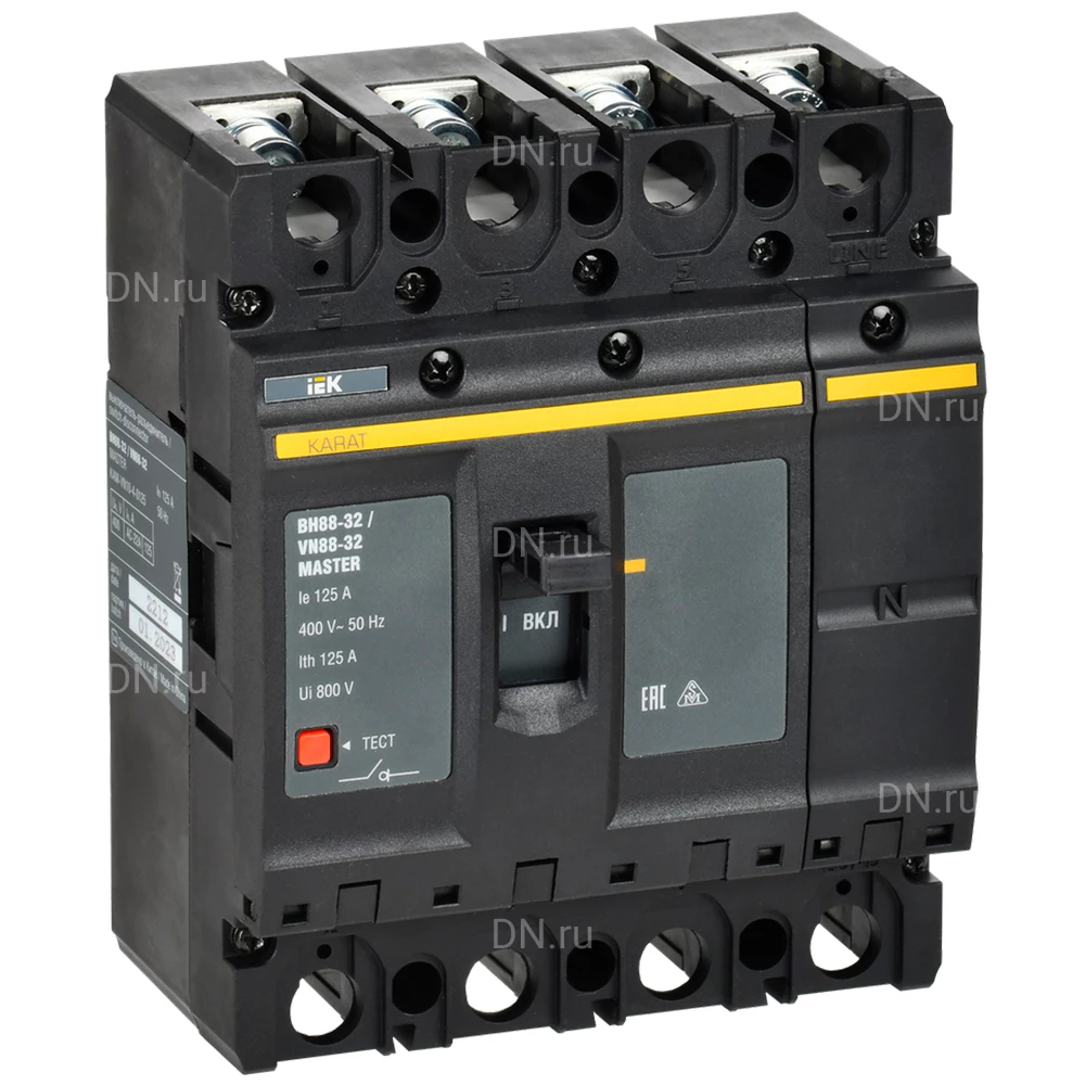 Выключатель-разъединитель IEK KARAT ВН88-32 MASTER 4P, рабочий ток 125А KAM-VN10-4-0125