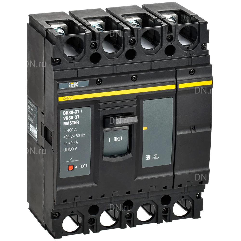 Выключатель-разъединитель IEK KARAT ВН88-37 MASTER 4P, рабочий ток 400А KAM-VN40-4-0400