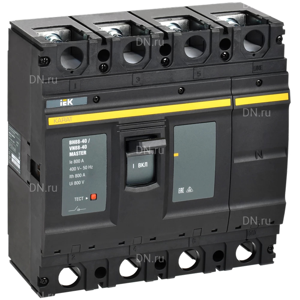 Выключатель-разъединитель IEK KARAT ВН88-40 MASTER 4P, рабочий ток 800А KAM-VN60-4-0800