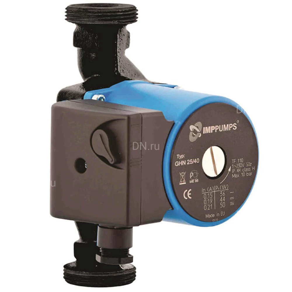 Насос циркуляционный IMP PUMPS GHN 25/70-130 поверхностный, корпус - чугун, мощность - 0.14кВт, напор - 6.3м, производительность - 95л/мин, 220В