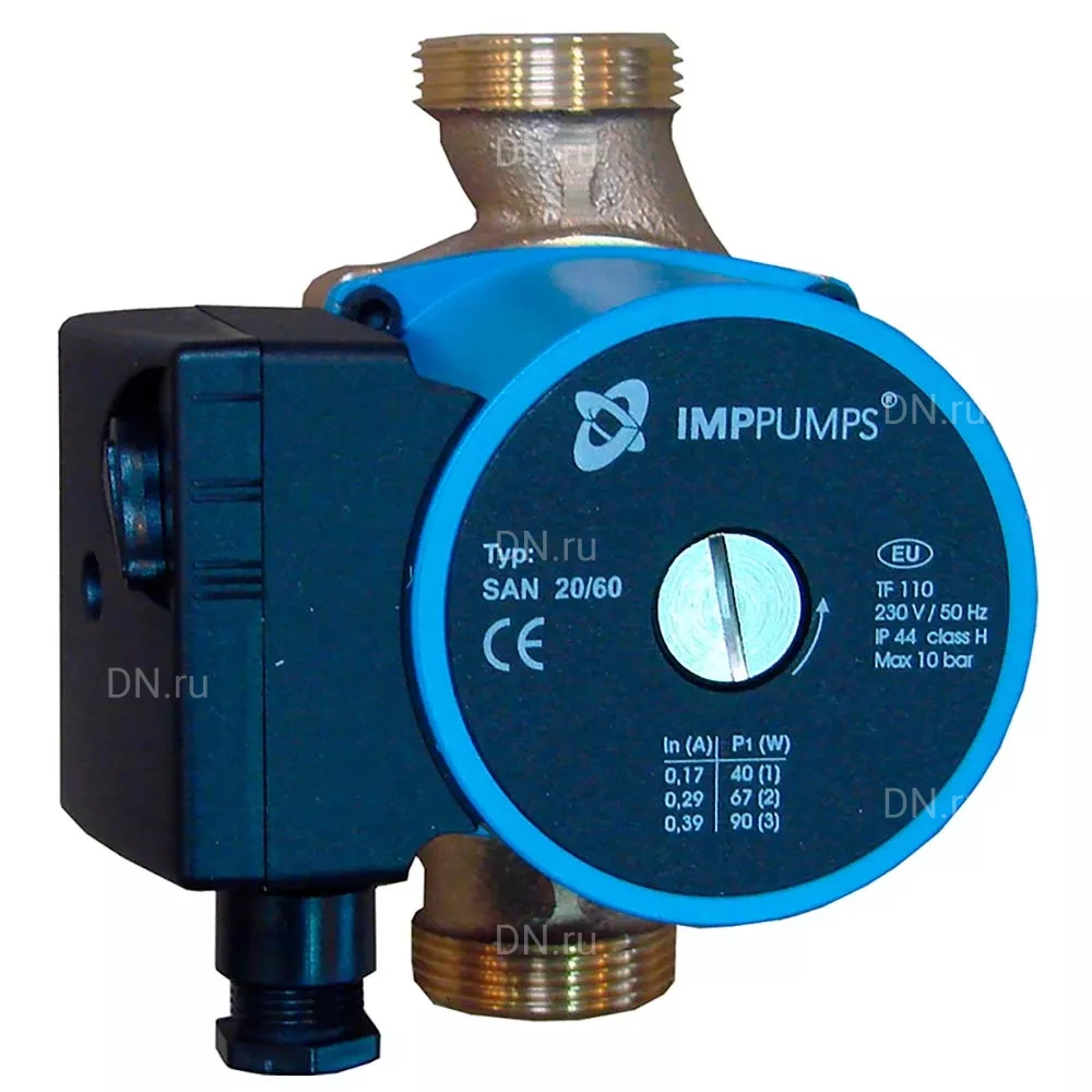 Насос циркуляционный IMP PUMPS SAN 25/60-180 поверхностный, корпус - бронза, мощность - 0.09кВт, напор - 6м, производительность - 73л/мин, 220В