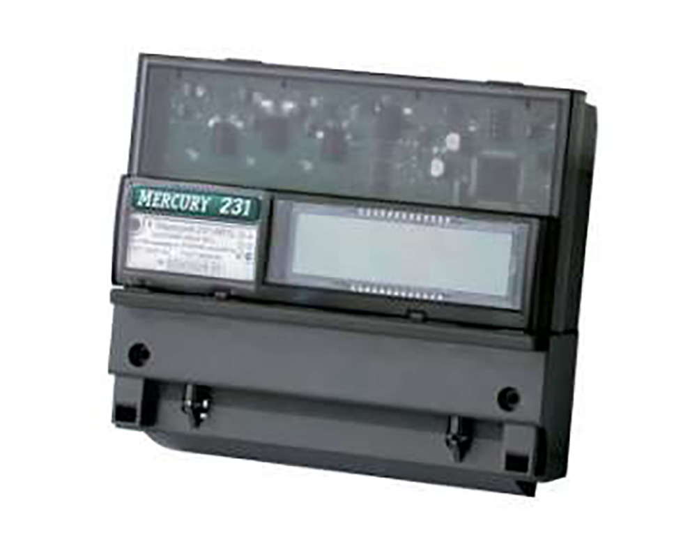 изображение Счетчик электроэнергии трехфазный Инкотекс Меркурий 231 AM 01/60A-5A напряжение питания 380В, 50Гц, количество тарифов - 1, класс точности 1, на DIN-рейку