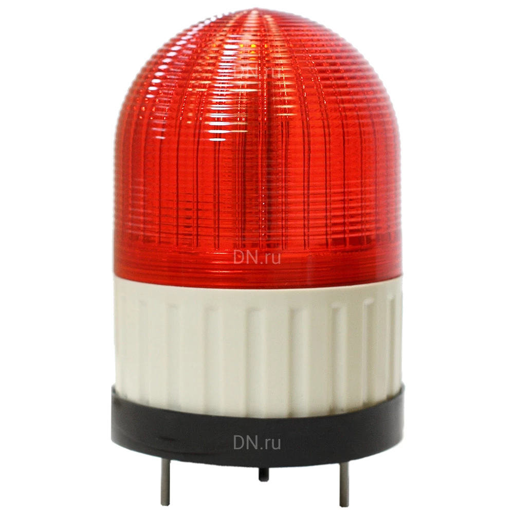 Маячок светосигнальный INNOCONT SL100B-220-R диаметр - 100мм, постоянное/мигающее свечение, с зуммером, цвет - красный, 220В, IP55