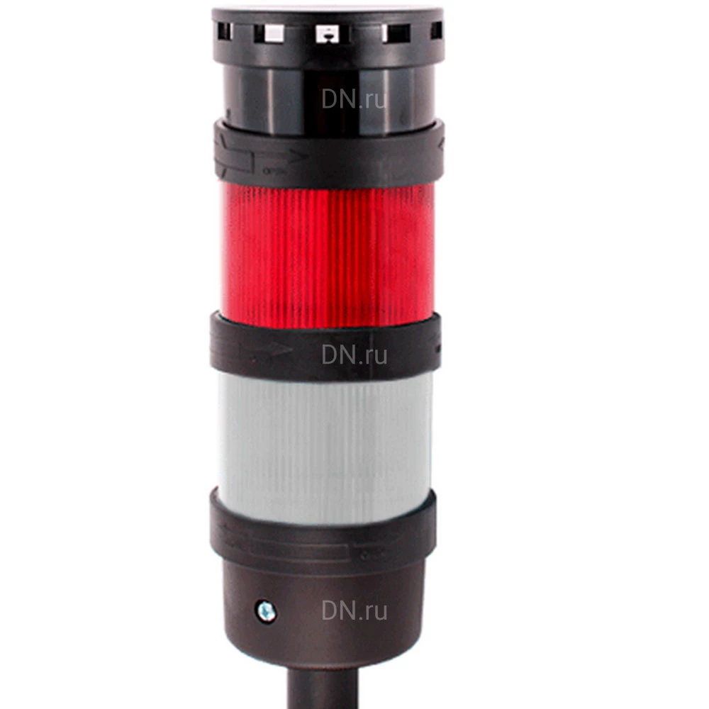 Колонна светосигнальная INNOCONT TL70B-220-RW-155 диаметр - 70мм, постоянное свечение, с зуммером, цвет - красный/белый, 220В, IP65