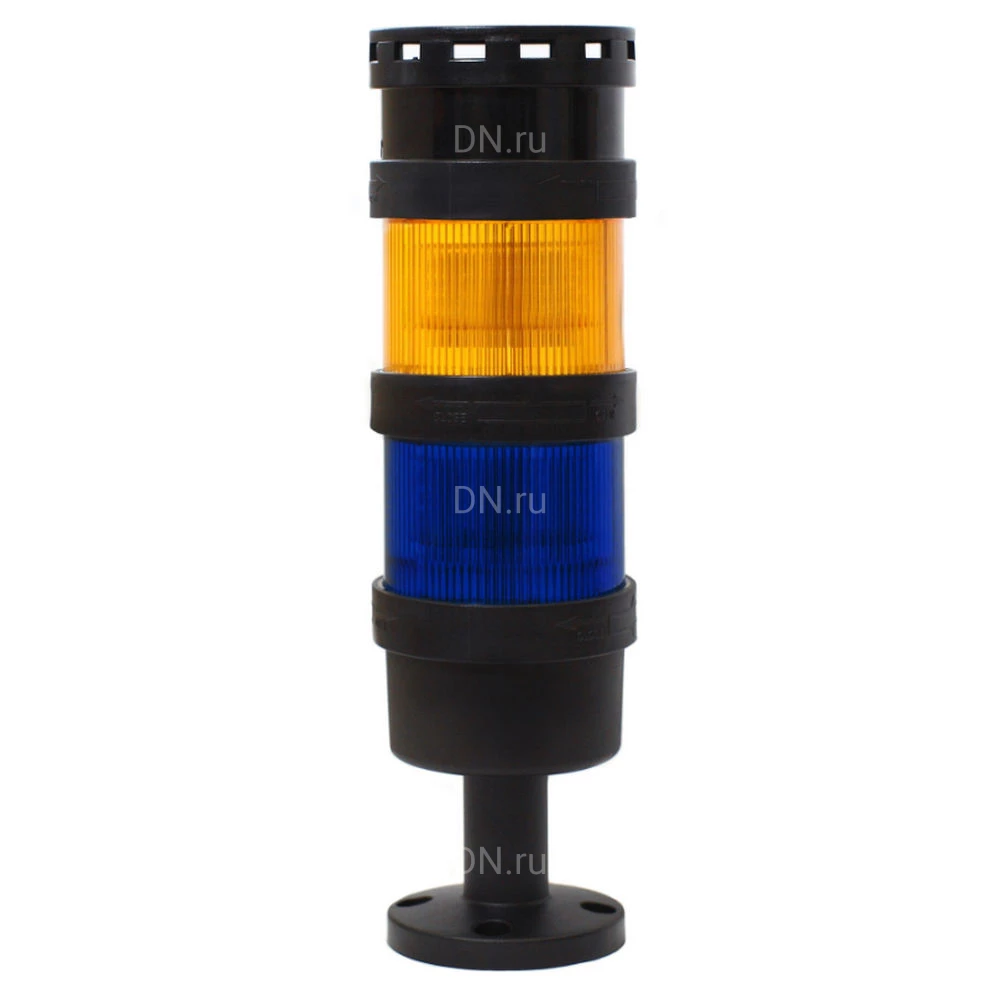Колонна светосигнальная INNOCONT TL70B-024-YB-155 диаметр - 70мм, постоянное свечение, с зуммером, цвет - желтый/синий, 24В, IP65