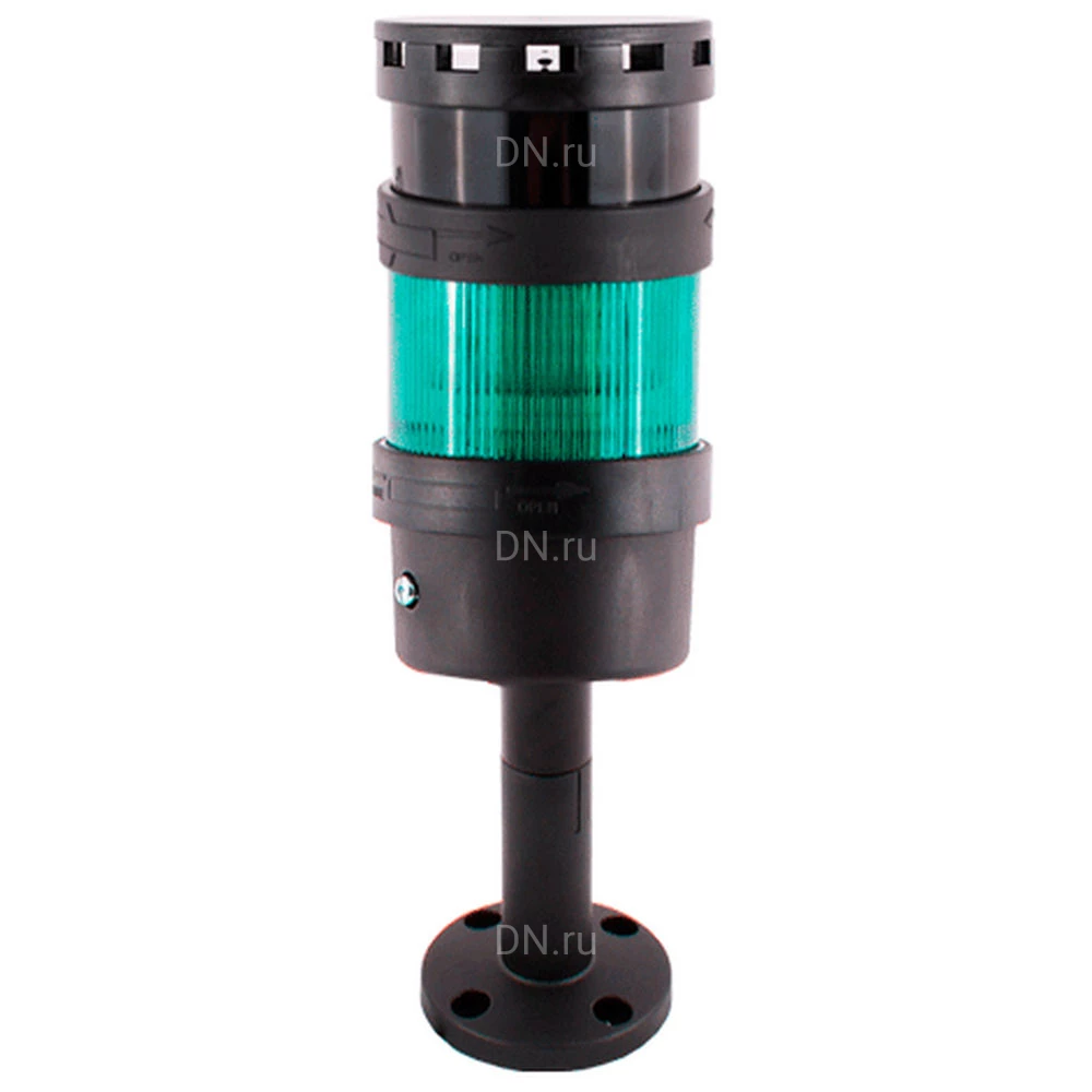Колонна светосигнальная INNOCONT TL70B-220-G-255 диаметр - 70мм, постоянное свечение, с зуммером, цвет - зеленый, 220В, IP65