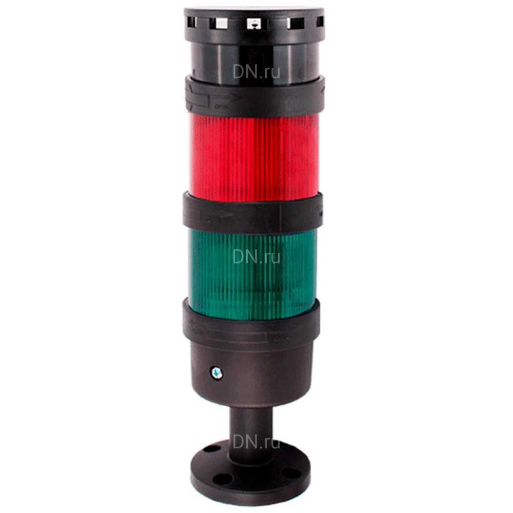 Колонна светосигнальная INNOCONT TL70B-024-RG-255 диаметр - 70мм, постоянное свечение, с зуммером, цвет - красный/зеленый, 24В, IP65