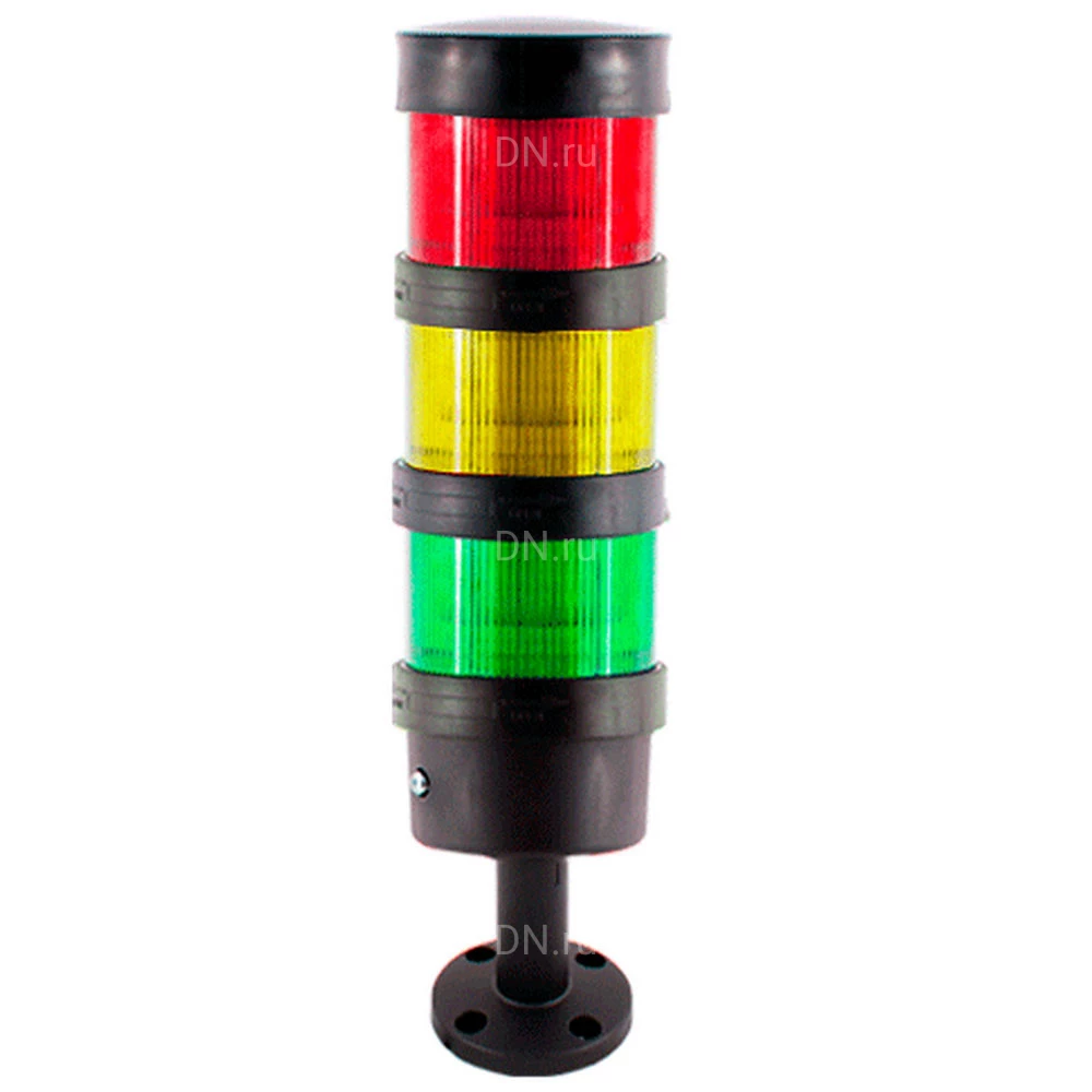 Колонна светосигнальная INNOCONT TL70-024-RYG-255 диаметр - 70мм, постоянное свечение, без зуммера, цвет - красный/желтый/зеленый, 24В, IP65