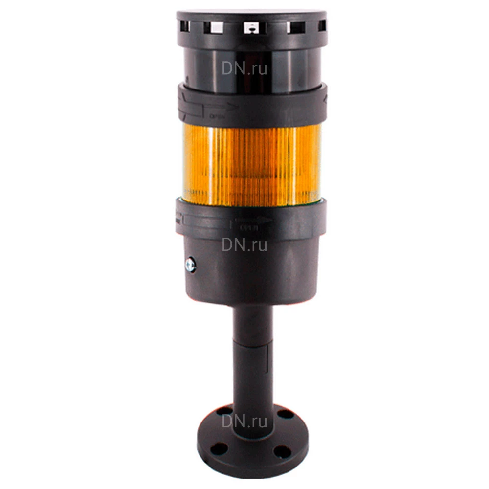 Колонна светосигнальная INNOCONT TL70B-220-Y-455 диаметр - 70мм, постоянное свечение, с зуммером, цвет - желтый, 220В, IP65