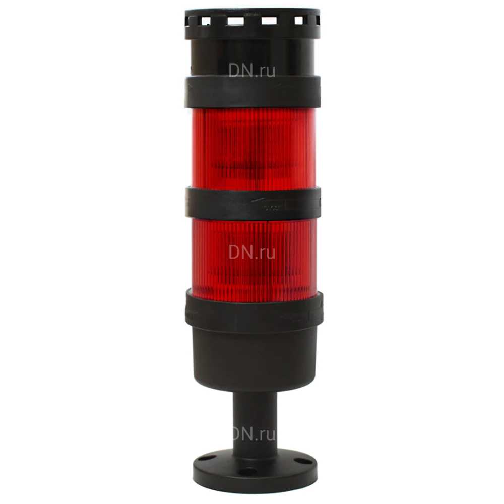 Колонна светосигнальная INNOCONT TL70B-024-RR-55 диаметр - 70мм, постоянное свечение, с зуммером, цвет - красный/красный, 24В, IP65